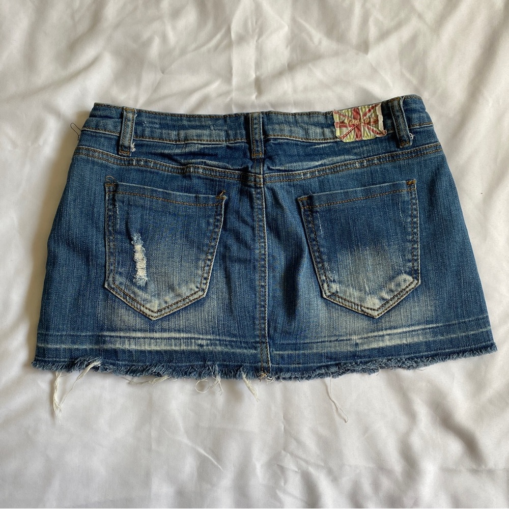 Y2k Machine Denim Mini Skirt